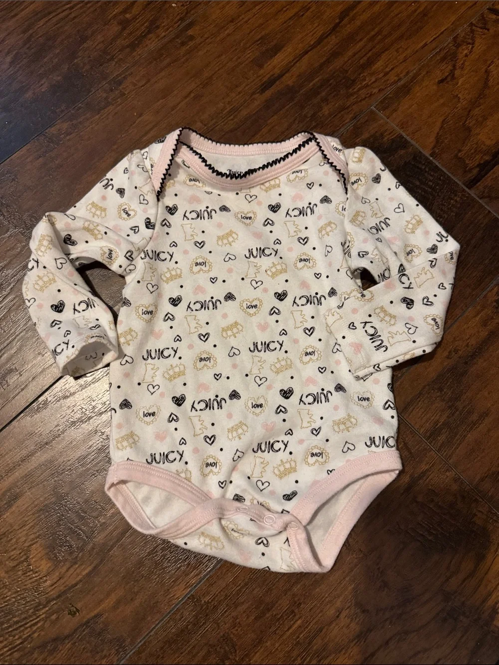 Juicy couture hearts onesie long sleeve